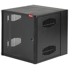 Gabinete AccessPlus de Montaje en Pared de 19in, Rieles Numerados y Roscados #10-32, Puerta con Ventana de Seguridad, 600 mm de Ancho, 762 mm de Profundidad, 12 UR, Color Negro