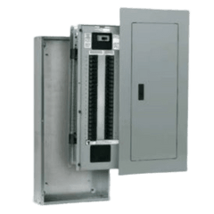 Tablero de alumbrado P1, 30 circuitos, Barras en aluminio 250 AMP, Frente de sobreponer, Sin zapatas principales.