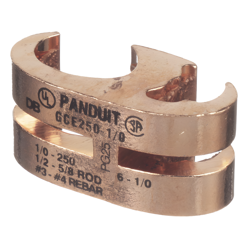 Conector de Conexión Tierra tipo "E" para Conductor de Cobre 6 AWG SOL – 1/0 AWG STR (16–50 mm2).