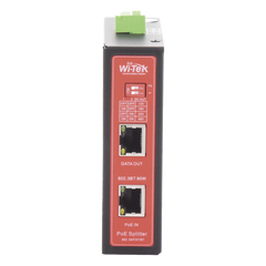 Splitter PoE IN hasta 90 W / Salida DC 12v/16V/24v o 48V / Carcasa metálica / Industrial soporte para riel DIN / Aplicaciones CCTV