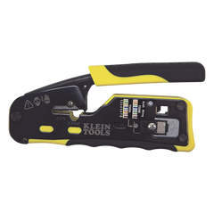 Ponchadora/Pelacables/Cortacables con Matraca para Conectores Pass-Thru RJ45 y Conectores Estándar RJ11/RJ12.