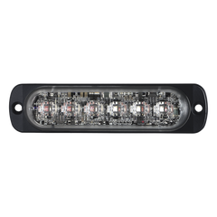 Luz Auxiliar de 12 LED, Rojo/Claro, Lente Transparente, SAE