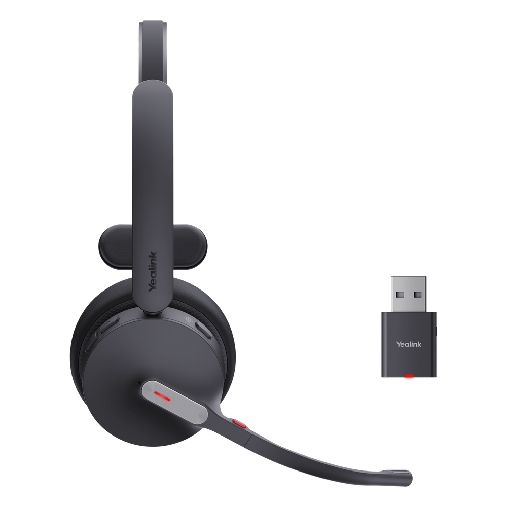 Auriculares Yealink WH64 Hybrid Mono UC/Adaptador DECT y auriculares Bluetooth integrados/Cancelación de ruido con 3 micrófonos/Hasta 32 horas de conversación