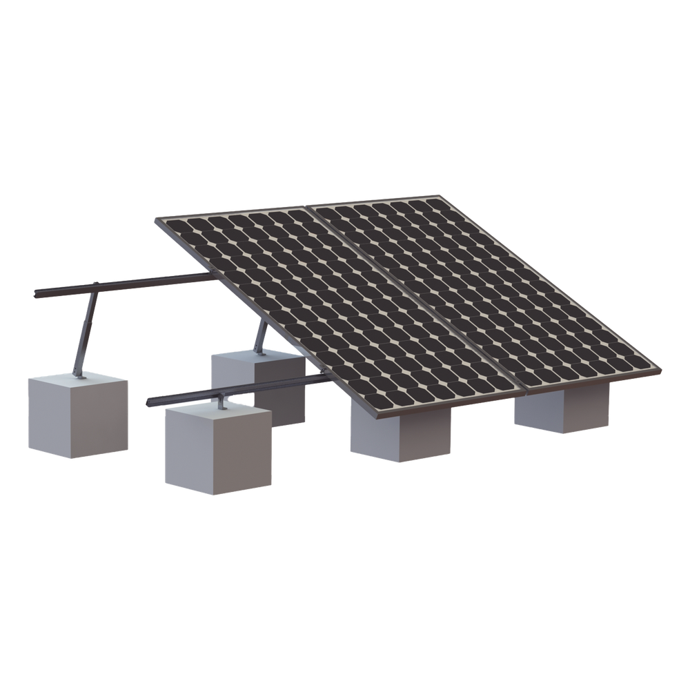 Montaje para 3 Panel Solar, Riel "8" de 4050mm para Módulos con Espesor de 35mm, Velocidad de Viento Máx. 136km/h (20° a 45°)
