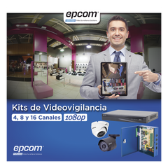 KIT TurboHD 1080p / DVR 16 Canales / 8 Cámaras Bala (exterior 2.8 mm) / 8 Cámaras Eyeball (exterior 2.8 mm) / Transceptores / Conectores / Fuente de Poder Profesional