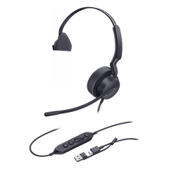 Yealink UH42 SE Mono, cancelación de ruido USB-C/A y 3,5 mm con indicador de ocupado, plug and play