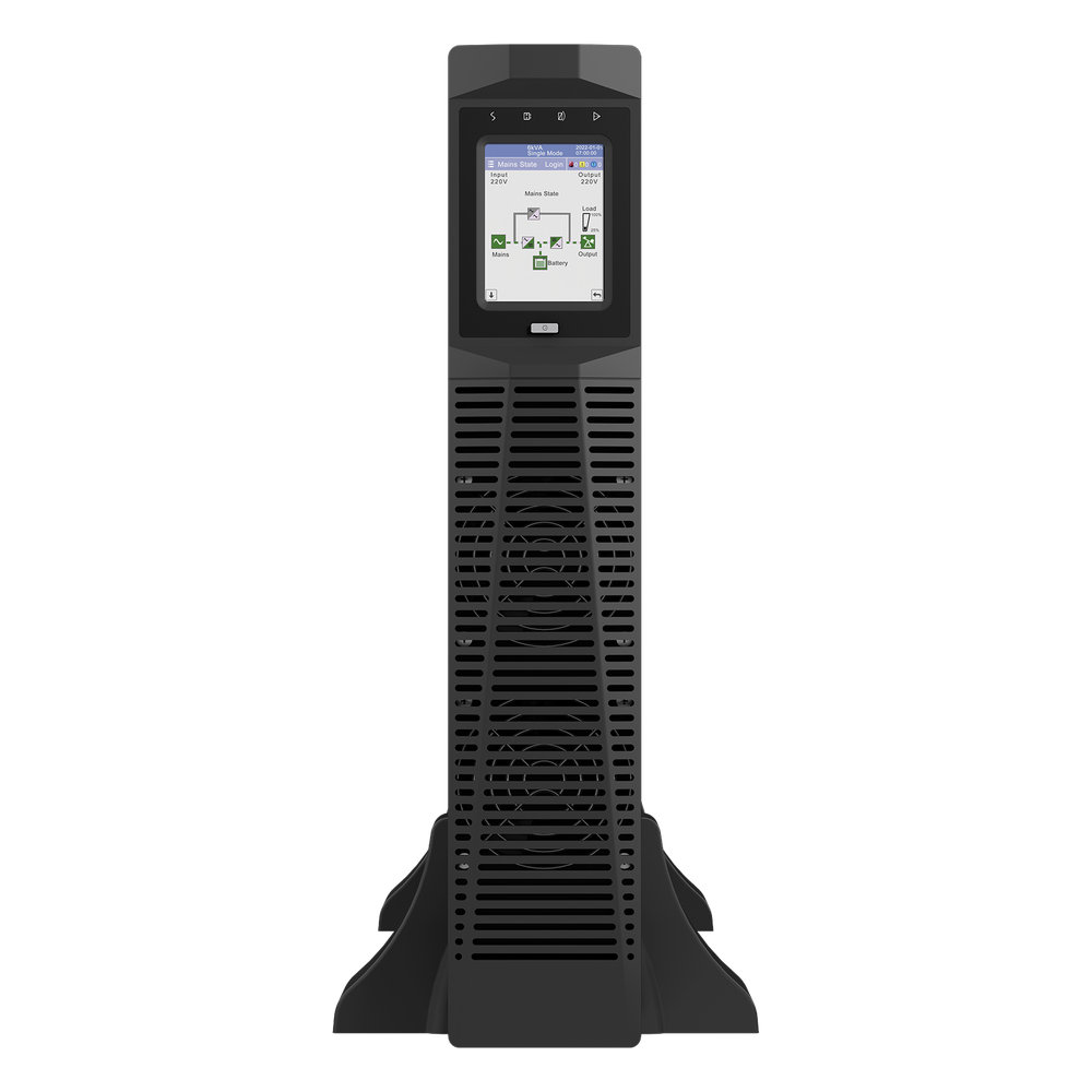 UPS Rack-Torre 6KVA / 5.4kW Entrada s 220VCA, Salida 220VCA (Fase Única), 2 Unidades Rack, Equipo de Largo Tiempo de Operación con Respaldo