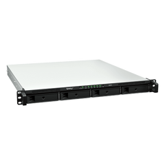 NAS Rackmount 4 Bahías / 1U 44 mm (1.73 in) / AMD Ryzen V1500B 4 Núcleos 2.2 GHz / 4GB DDR4 ECC SODIMM / 4x 1GbE RJ45 / PCIe 3.0 x8 / Escalable a 8 Bahías con RX426 / DSM / Storage Tiering