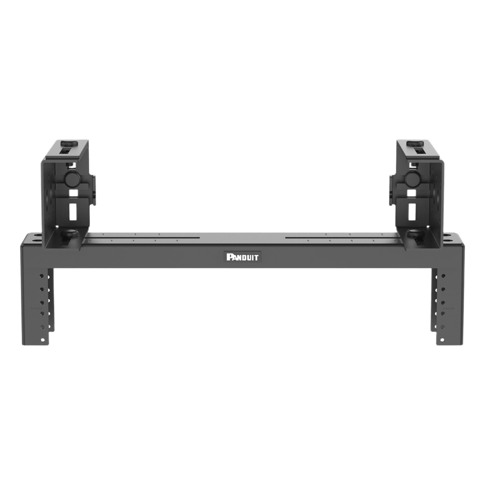 Rack de Distribución Aéreo de 2 Postes PanZone®, Rieles Roscados #12-24, de 2 UR, Color Negro