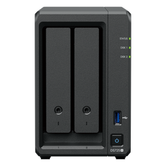 NAS Synology DiskStation DS725+ | 2 Bahías | Expandible hasta 7 Unidades | 2 Ranuras M.2 NVMe | Puerto 2.5GbE | Rendimiento 276 MB/s Lectura y 224 MB/s Escritura | Compatible con Unidad de Expansión DX525.