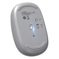 Mouse Inalámbrico 2.4G 800/1200/1600/2400 DPI | Función de 3 botones | Alcance 10m | Silencioso |  Ergonómico | Anti-caída y Anti-interferencias | Batería Alcalina AA incluida  | Color Grey.