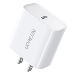 Cargador USB-C de 20W | 1 USB-C de Carga Rápida | QC4.0+ | PD3.0 | PPS | BC1.2| Carga Inteligente | Chip PWM | Múltiple Protección | Mayor Eficiencia Energética | Tamaño Compacto | Carcasa Ignifuga | Color Blanco.