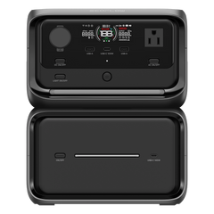 EcoFlow River 3 | Estación de Energía Portátil 858Wh Litio LFP / 2 AC 300 W (Max. 550W) / 1 USB-C 100W / 2 USB -A 12W / Cargador de Coche 8A a 12 o 24V / Conectividad WiFi y Bluetooth (App) / Carga Solar 110W Max.