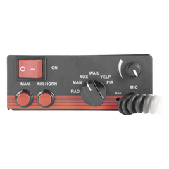 Sirena Vehicular de 200W de Potencia, Con Switch Giratorio de 6 posiciones, Micrófono de Uso Rudo e Interconexión a Radio
