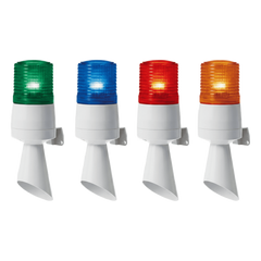 Luz LED con patrones de destello fijo y destellante con buzzer incorporado de alto volumen Máx. 95 dB color Verde 110 VCA