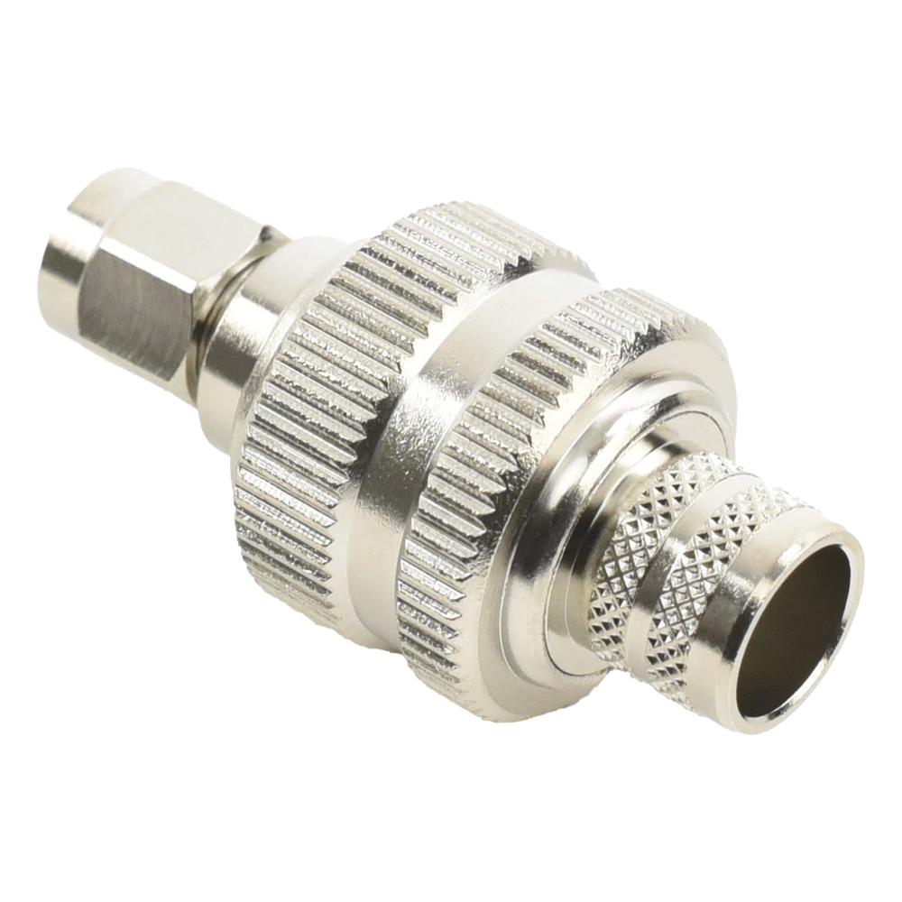 Conector SMA Macho Inverso de Anillo Plegable para RG-8/U, 9913, LMR-400, Níquel/ Oro/ Teflón.