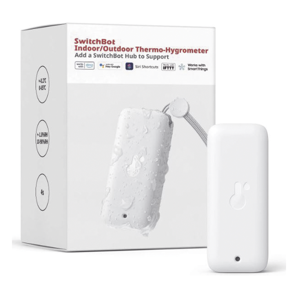 Medidor de temperatura y humedad para uso exterior o interior Datos en pantalla / inalámbrico BLUETOOTH compatible con HUB SwitchBot