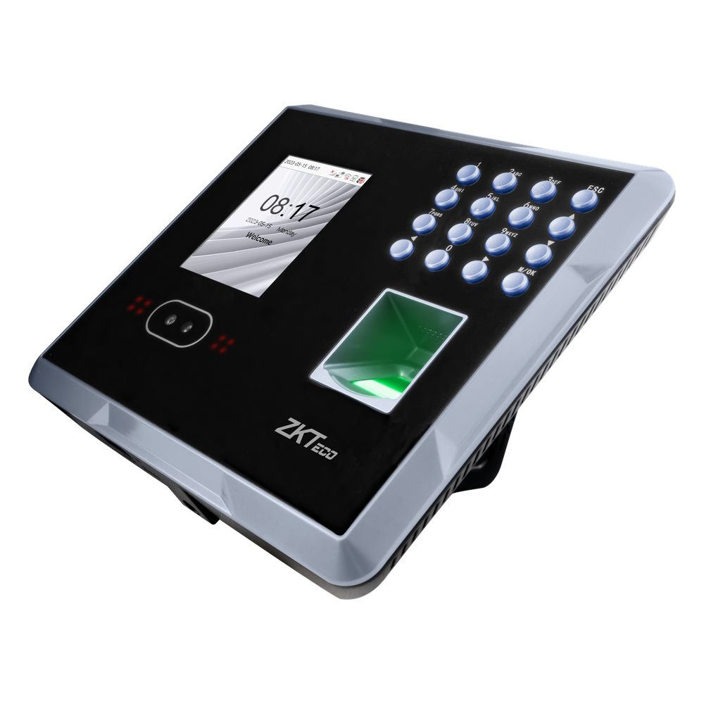 Terminal Multi-Biométrica de Asistencia y Control de Acceso / Reconocimiento Facial, Huella y Tarjeta / 2,000 Usuarios / 1,500 Rostros / 2,000 Huellas / 100,000 Eventos / TCP/IP Wi-Fi USB / ADMS / Pantalla 2.8" TFT
