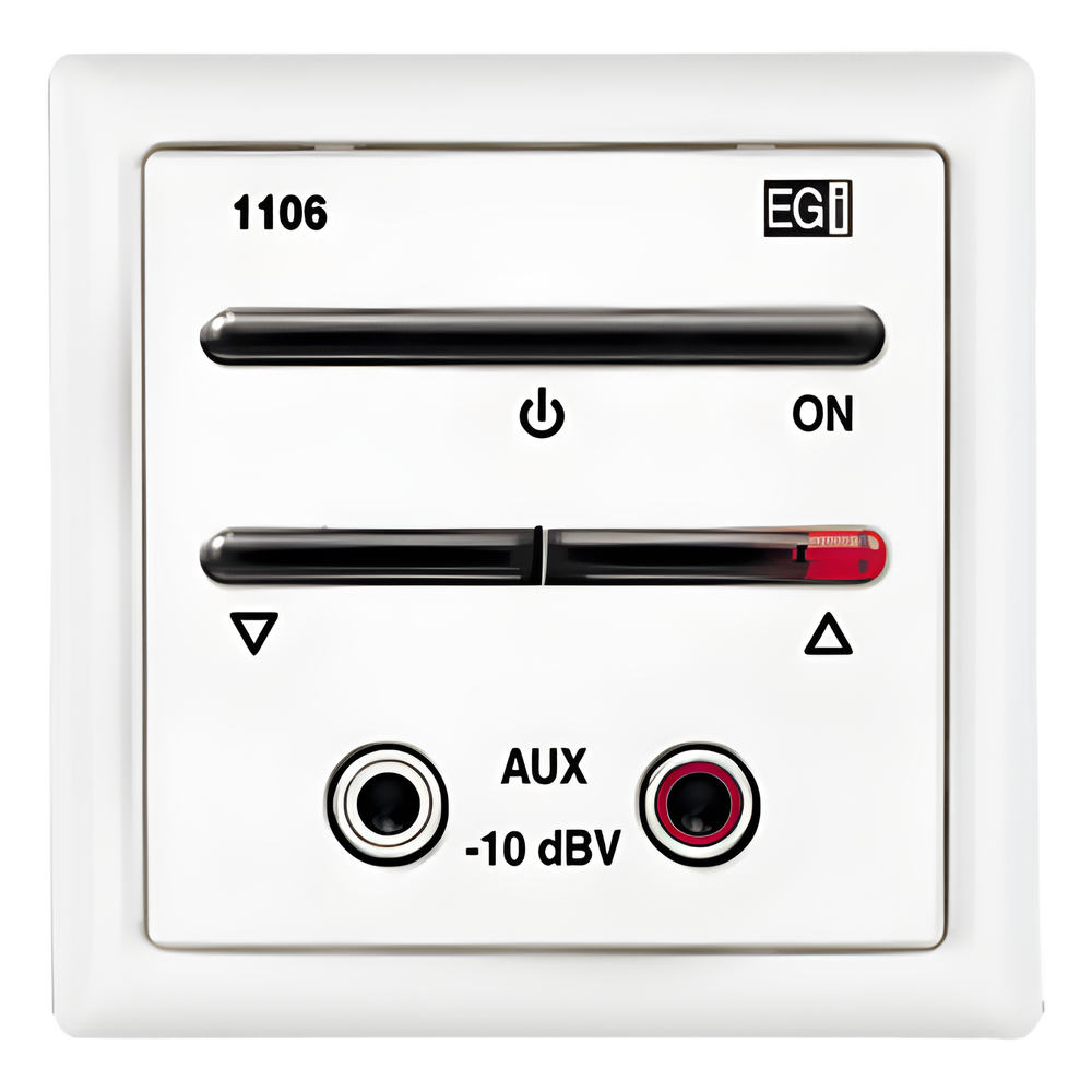 Módulo De Entrada Para Señal De Audio Auxiliar Con Encendido/Apagado Y Regulación De Volume, Color Blanco