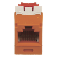 Conector Jack RJ45 Estilo TG, Mini-Com, Categoría 5e, de 8 Posiciones y 8 Cables, Color Naranja