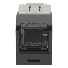Conector Jack RJ45 Estilo TG con Ventana, Mini-Com, Categoría 6, de 8 Posiciones y 8 Cables, Color Negro