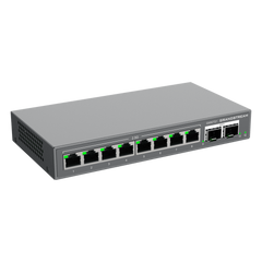 Switch L2 Lite Administrable de 10 Puertos / 8 Puertos Ethernet 2.5 Gigabits / 2 Puertos SFP+ 10 Gigabits / VLAN / QoS / Montaje en Escritorio o Pared / Compatible con GDMS