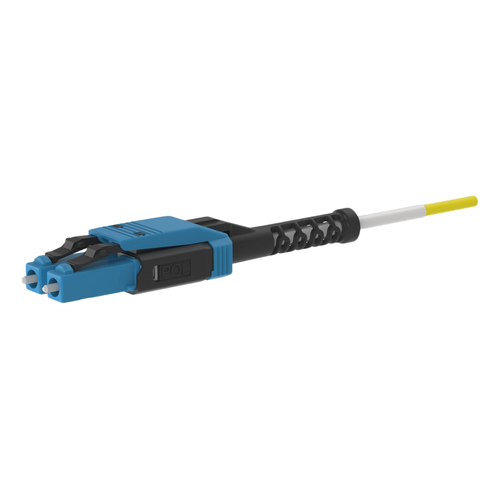 Jumper de Fibra Óptica Monomodo 9/125 OS2, LC-LC Uniboot Duplex, OFNP (Plenum), Color Amarillo, 2 Metros