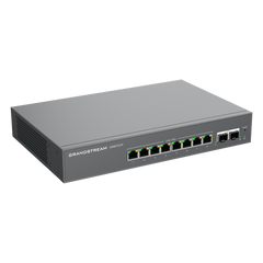 Switch L2 Lite Administrable de 10 Puertos / 8 Puertos Ethernet 2.5 Gigabits / 2 Puertos SFP+ 10 Gigabits / PoE+ 802.3af/at / VLAN 802.1Q / QoS / IGMP Snooping / Montaje en Escritorio o Pared