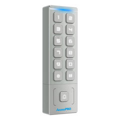 Teclado Autónomo / Diseño Slim Metálico / 1000 Tarjetas y Contraseñas /  Exterior IP65 / Lector de Tarjetas Prox EM / Salida Wiegand