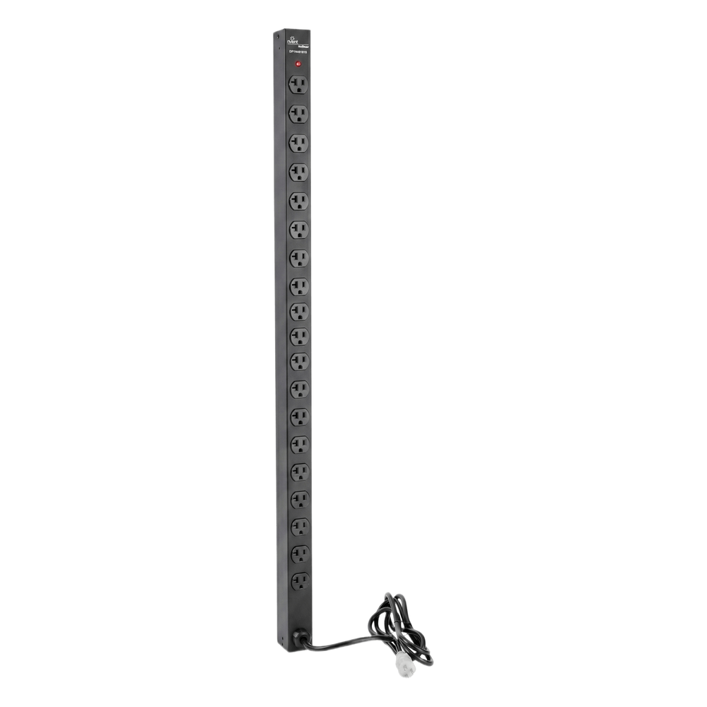 PDU Vertical para Rack con 18 Tomas NEMA 5-15R, 15A, 1.22 m (48 in) de Altura, Acero Color Negro