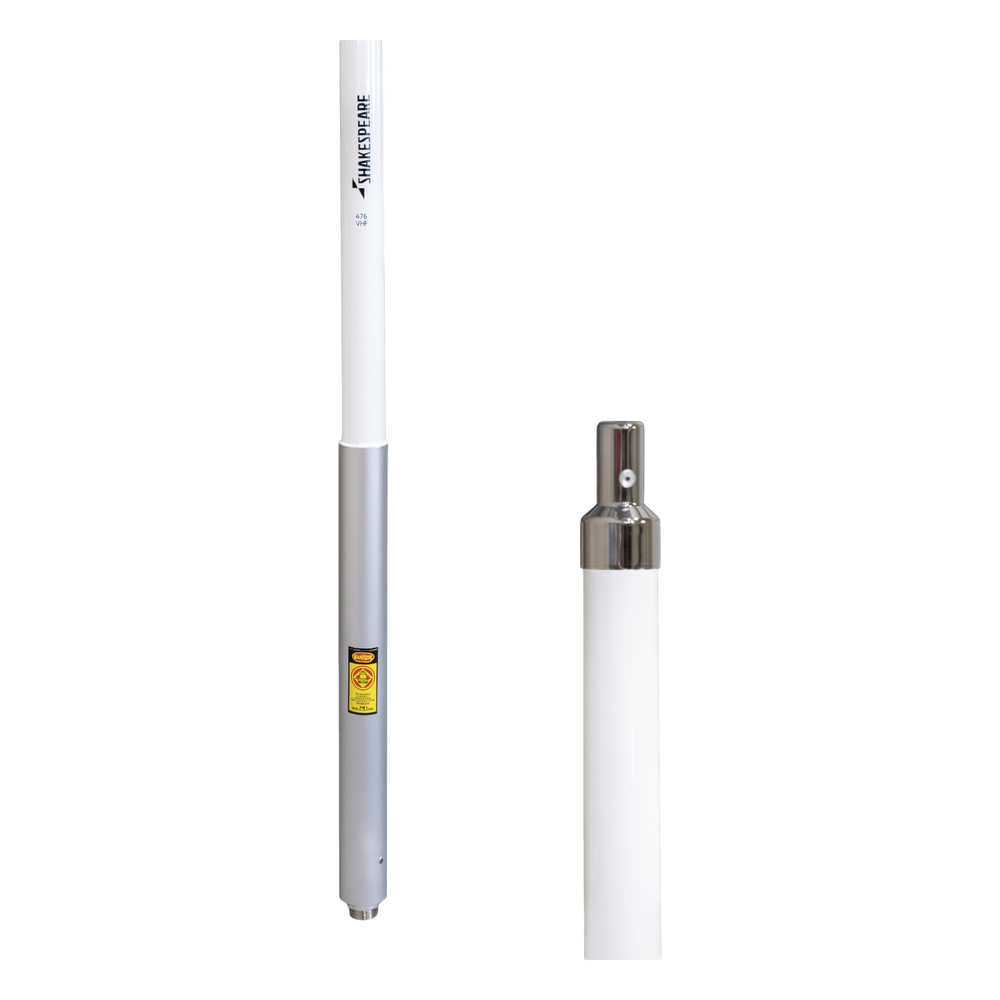 Antena Marina VHF SHAKESPEARE 476 / Base / 10 dB / 350 W / Conector SO-239 / 6.4 m (21 ft) / Banda Marina VHF