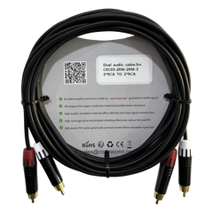Cable 2 RCA x 2 RCA, conectores negros, con diferenciador de blanco y rojo (2x MT380-RD - 2x MT380-WH), length 3m