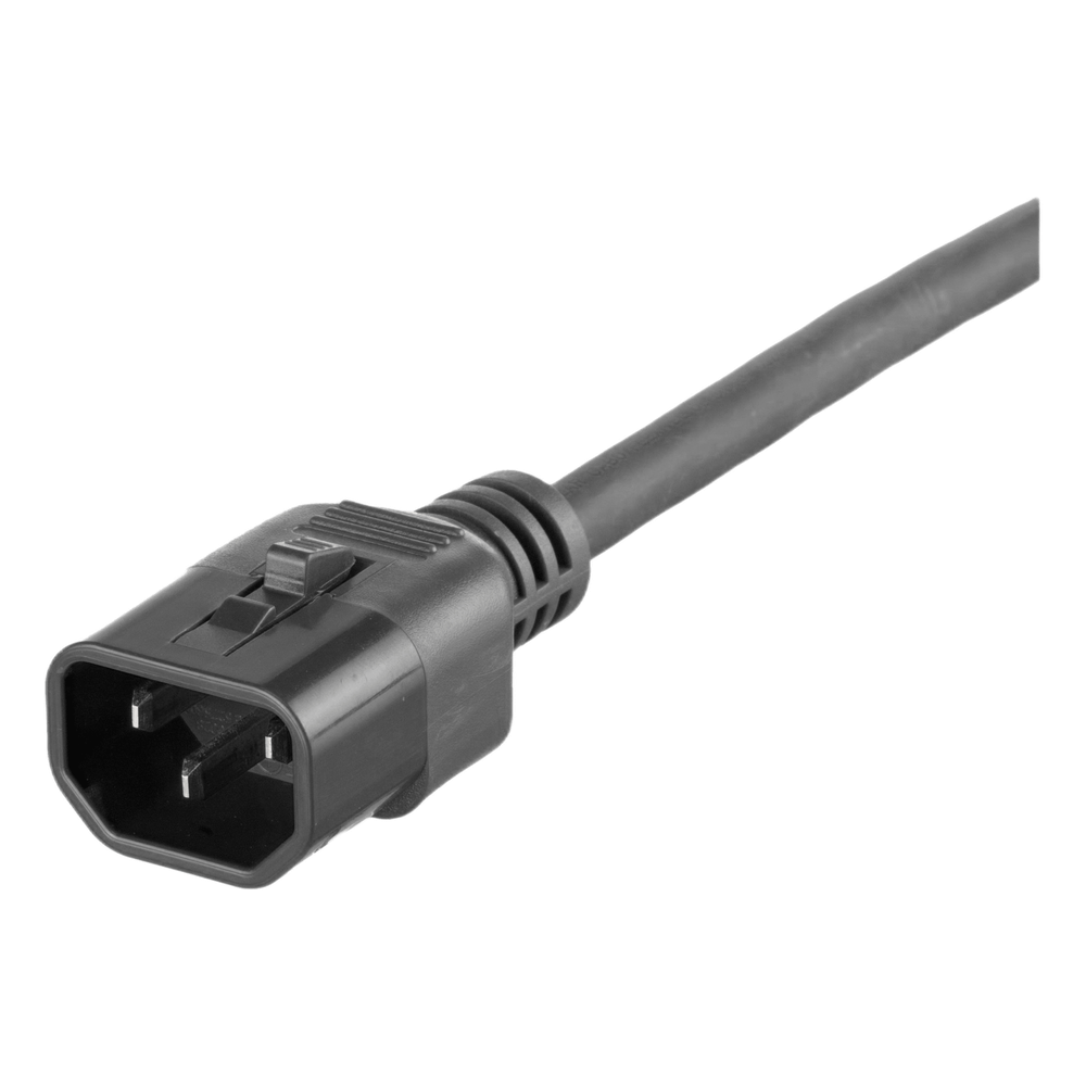 Cable de Alimentación Eléctrica Con Bloqueo Doble de Seguridad, de IEC C14 a IEC C13, 6 ft. de Largo, Color Negro, Paquete de 10 Piezas