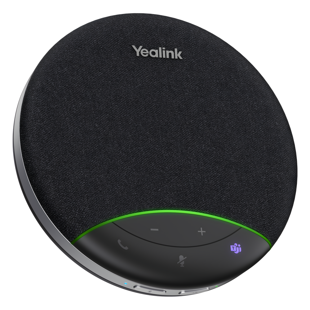 Yealink SP92, altavoz portátil con micrófono integrado, Bluetooth 5.3 con adaptador USB-C/A, alcance de captación de voz de 4 m, 20 horas de conversación, cancelación de ruido con IA.