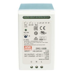 Fuente de poder Riel Din 24V, 100W con Cargador de Bateria