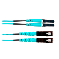 Jumper de Fibra Optica Multimodo 50/125 OM4, LC-SC Duplex, LSZH, Color Aqua, 6 Metros (19.69 Pies)