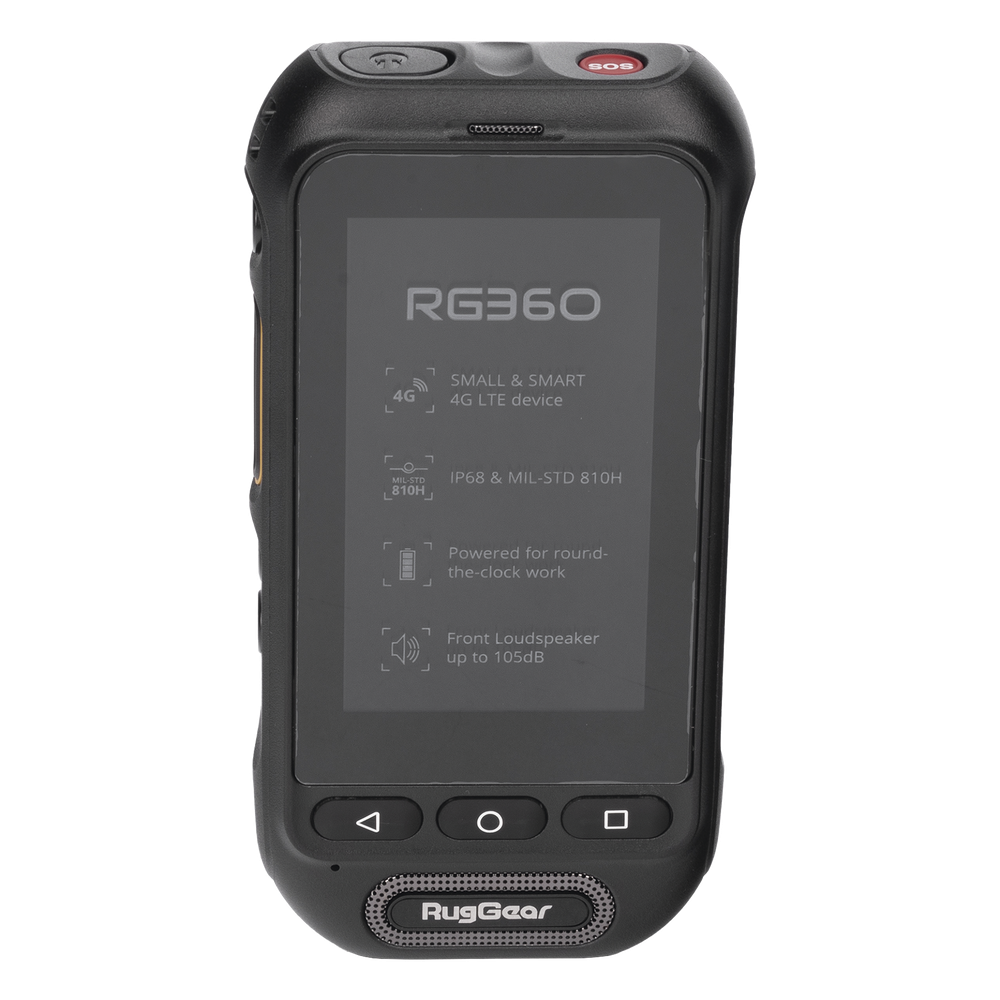 Radio PoC LTE RugGear RG360 / Altavoz 2W 105 dB / 3GPP Mission-Critical PTT / IP68 y MIL-STD-810H / Batería Extraíble 3000 mAh / 197 g / Multi APN