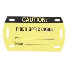 Kit de 5 Etiquetas Autolaminadas para Fibra Óptica, Para Uso Interior/Exterior, Dimensiones de 90.42 x 52.32 mm (3.56 x 2.06 pulgadas), Color Negro con Amarillo