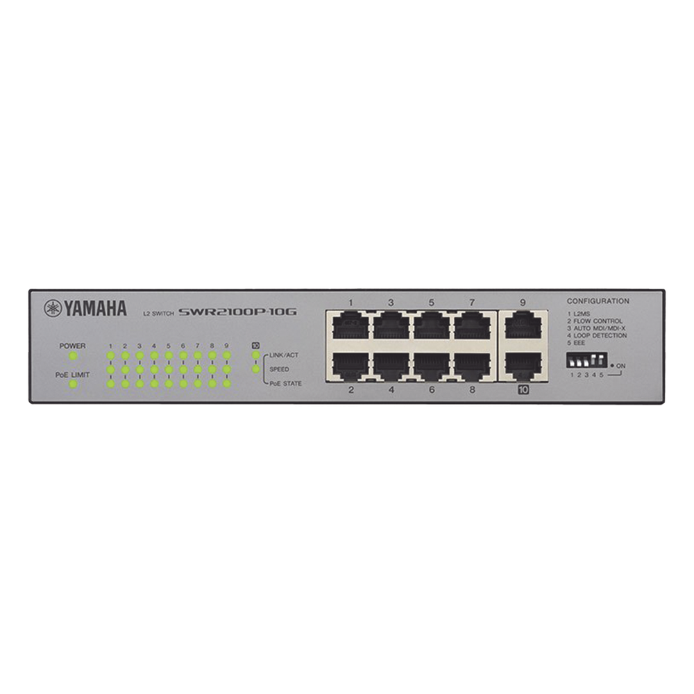 SWITCH DE RED POE 10 PUERTOS OPTIMIZADO P/ REDES DANTE
