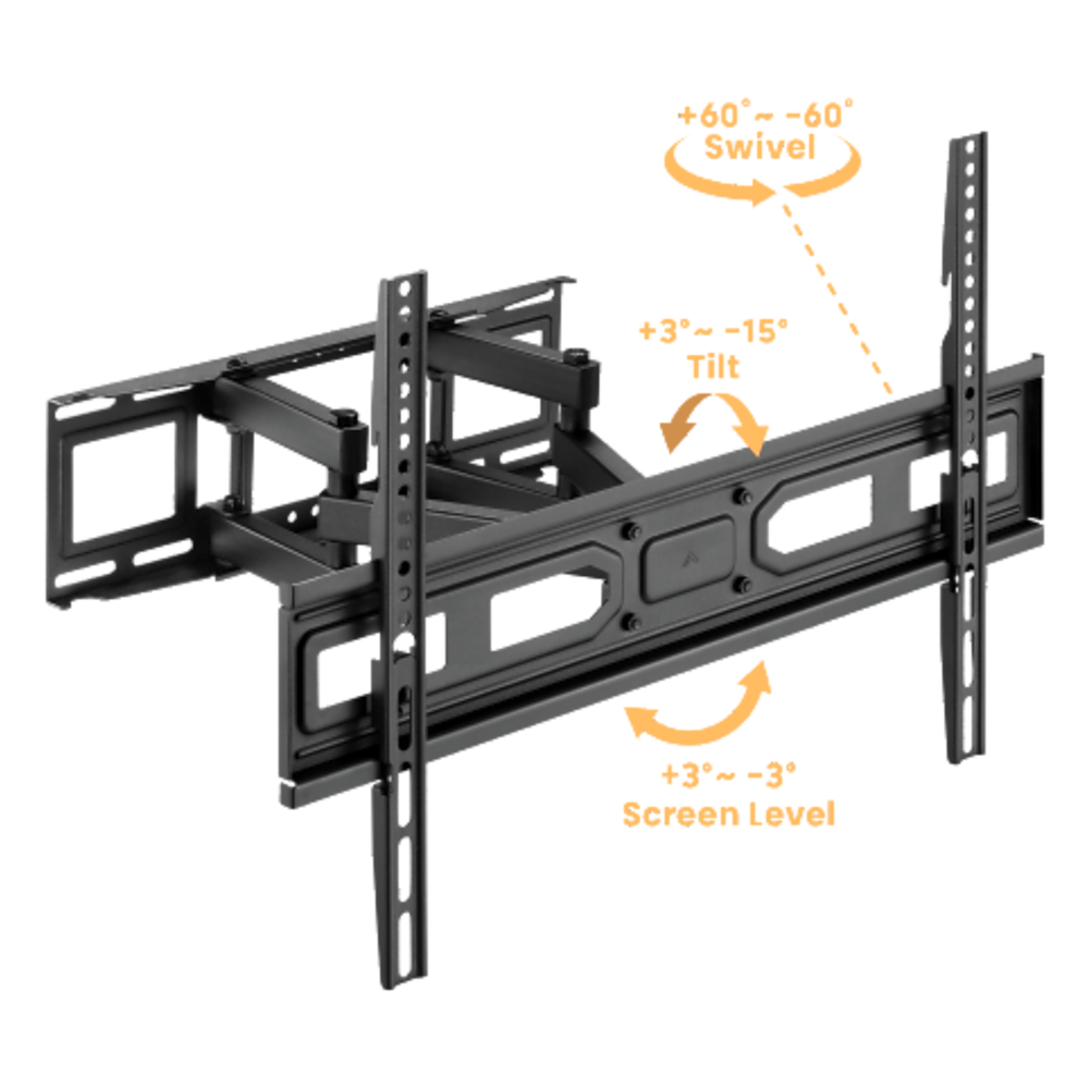Montaje de Pared Universal Articulado para Monitores de 37 a 80" | Carga Máxima 40 Kg | Vesa  100 x 100 a 600 x 400| Fabricado en Acero