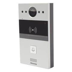 Videoportero de 1 Botón / Lector de Tarjetas MIFARE y PROX EM / Notificación a APP / 100% en la Nube / Notificación por Llamada Telefónica / SIP / ONVIF / IP65 / Cámara 2MP / Panel de Aluminio / Control de 2 Puertas