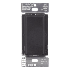 Apagador electrónico Sunnata de encendido y apagado, 8 A en iluminación y motores de 1/4 HP a 120 V, requiere neutro, color negro Midnight satinado, para sistema RadioRA 3
