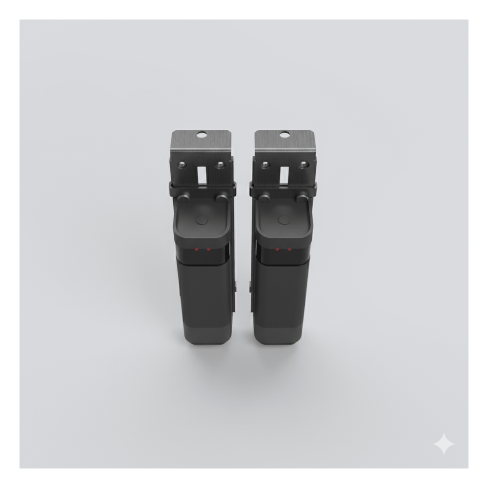 Haz Infrarrojo Inalámbrico ACCESS-PHW / Transmisor y Receptor Photo Beam / Triple Frecuencia 409-458 MHz / Alcance 20 Metros / Batería Litio 2300mAh / IP54 / Ajuste Angular -90° a +90° / Compatible Puertas Seccionales, Enrollables, C