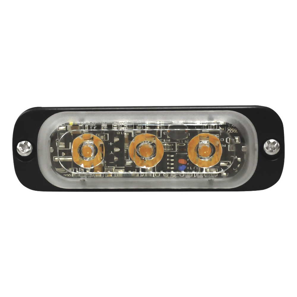 Luz Auxiliar de 3 LED, Ambar, Lente Transparente, SAE