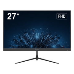 Monitor LED Full HD (1080p) de 27" / Bocinas Integradas / 100 Hz / Ideal para CCTV, Oficina y Hogar / Entrada HDMI-VGA / VESA (100 X 100) / Uso 24/7 / IPS / Ultra Delgado