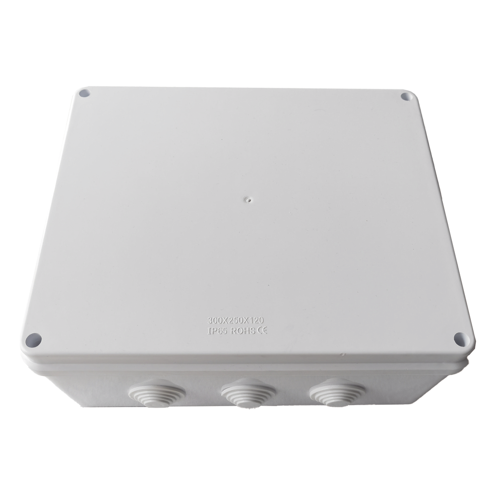 Caja de Derivación-Conexión para Exterior IP65 con 12 Entradas / 300 x 250 x 120 mm (11.8 x 9.8 x 4.7 in) / Sellado Seguro con Empaque + 4 Tornillos / Resiste Agua, Polvo y Sol Directo