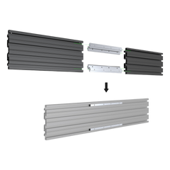 Accesorio_ Riel de Aluminio con Longitud 1000 mm |  Incluye Tapas laterales  | Compatible con estructura para Videowall | Diseño Modular