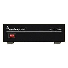 Fuente de poder 13.8V, 19A, conmutada con circuito cargador de baterías.