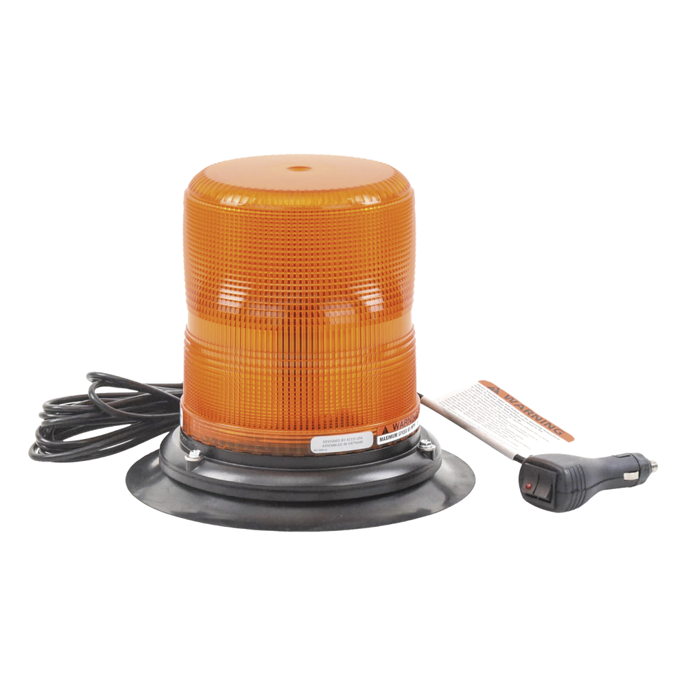 Baliza LED color ámbar con montaje magnético de succión DE 7" de altura