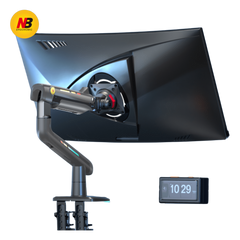 Soporte Mecánico Gaming NB F5 / Monitores de 32" a 60" / VESA 75x75 y 100x100 mm / Carga 2-20 kg (4.4-44 lbs) / Iluminación RGB / Sistema de Resorte de Alta Precisión